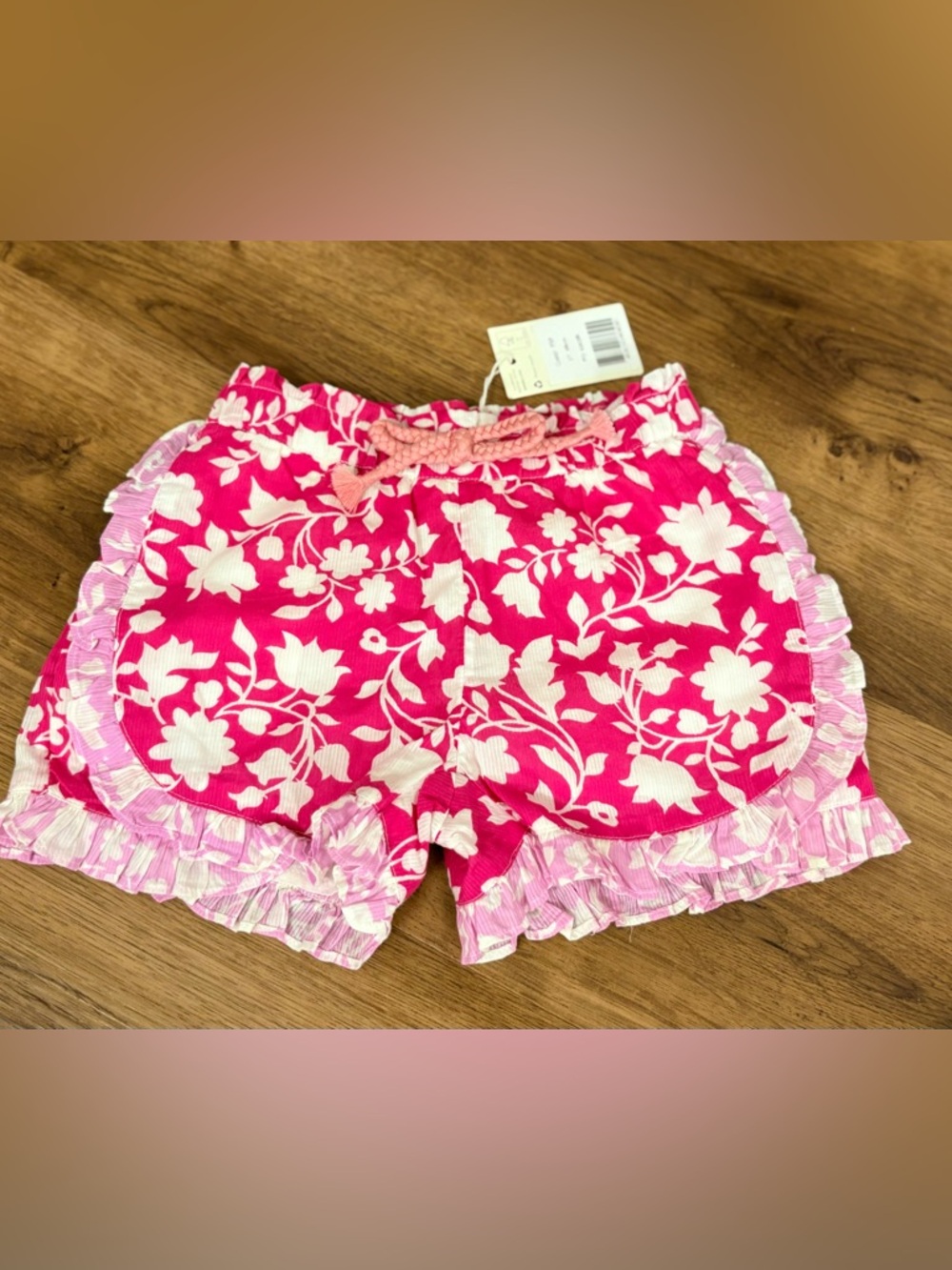NWT Mini Boden Floral Ruffle Shorts